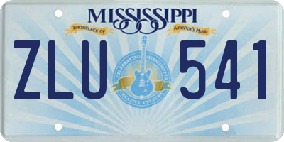 MS license plate ZLU541