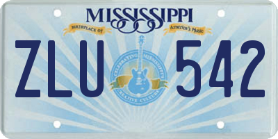 MS license plate ZLU542