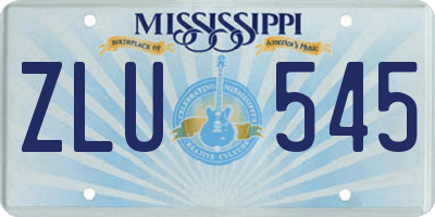 MS license plate ZLU545