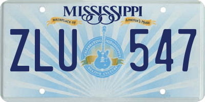 MS license plate ZLU547