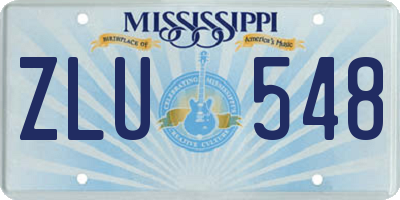 MS license plate ZLU548