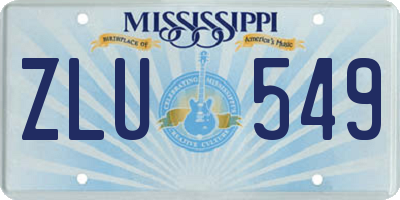 MS license plate ZLU549