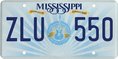 MS license plate ZLU550
