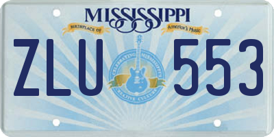 MS license plate ZLU553