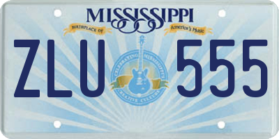 MS license plate ZLU555