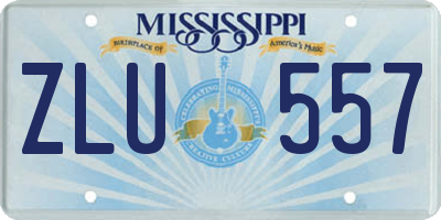 MS license plate ZLU557