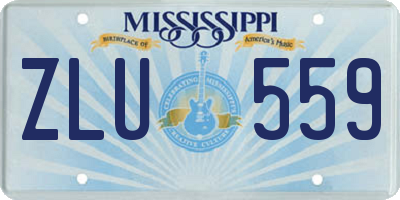 MS license plate ZLU559
