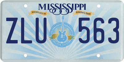 MS license plate ZLU563