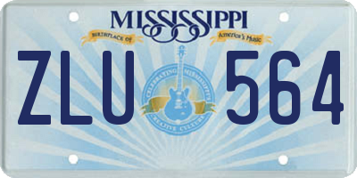 MS license plate ZLU564