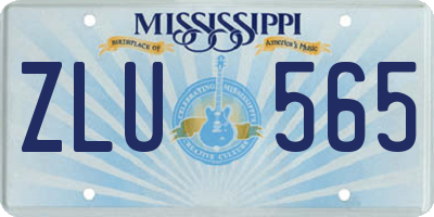 MS license plate ZLU565