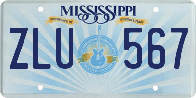 MS license plate ZLU567