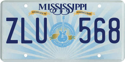 MS license plate ZLU568