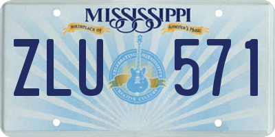 MS license plate ZLU571