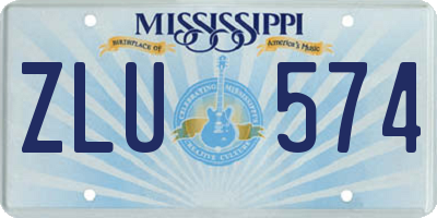 MS license plate ZLU574