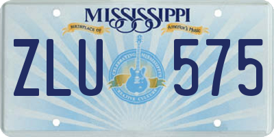MS license plate ZLU575