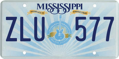 MS license plate ZLU577