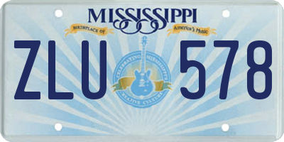 MS license plate ZLU578