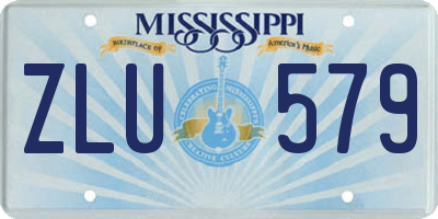 MS license plate ZLU579