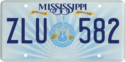 MS license plate ZLU582
