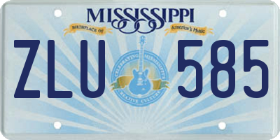 MS license plate ZLU585