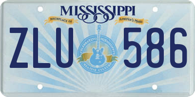 MS license plate ZLU586