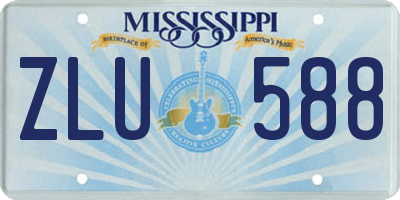 MS license plate ZLU588
