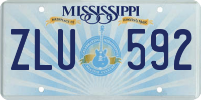 MS license plate ZLU592