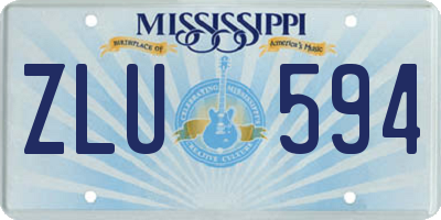 MS license plate ZLU594