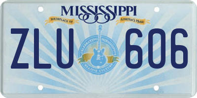 MS license plate ZLU606