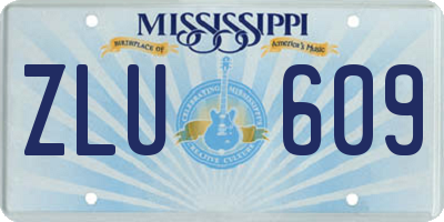 MS license plate ZLU609
