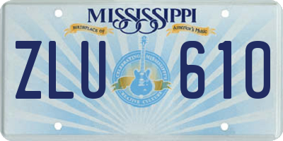 MS license plate ZLU610