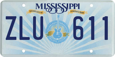 MS license plate ZLU611