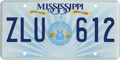 MS license plate ZLU612