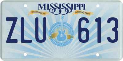 MS license plate ZLU613