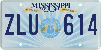 MS license plate ZLU614