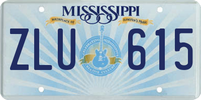 MS license plate ZLU615