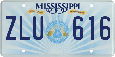 MS license plate ZLU616