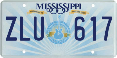 MS license plate ZLU617