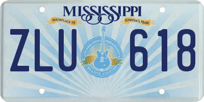 MS license plate ZLU618