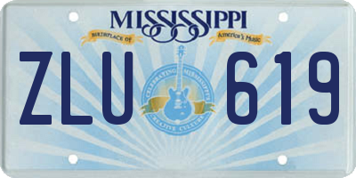 MS license plate ZLU619