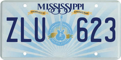 MS license plate ZLU623