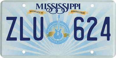 MS license plate ZLU624