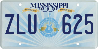 MS license plate ZLU625