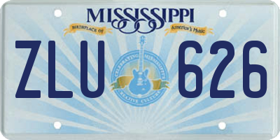 MS license plate ZLU626