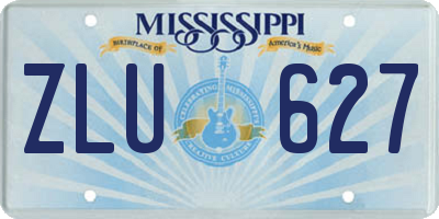 MS license plate ZLU627