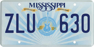 MS license plate ZLU630