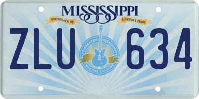 MS license plate ZLU634