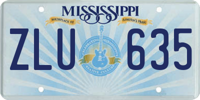 MS license plate ZLU635