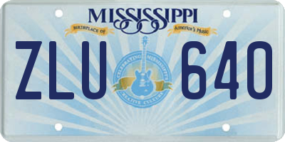 MS license plate ZLU640