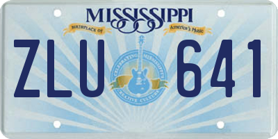 MS license plate ZLU641